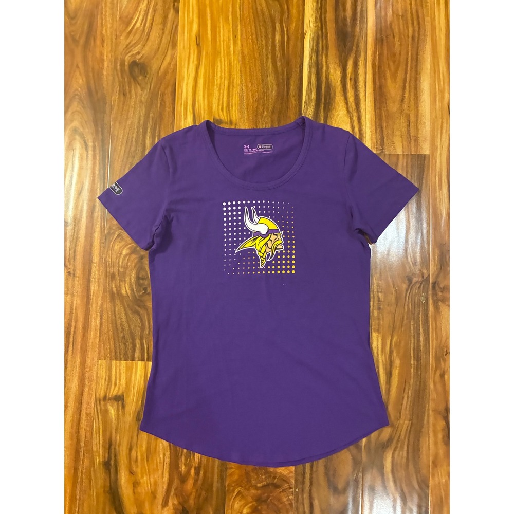 Under Armour NFL Combine Minnesota Vikings Purple HeatGear‎ T-Shirt Womens XS
